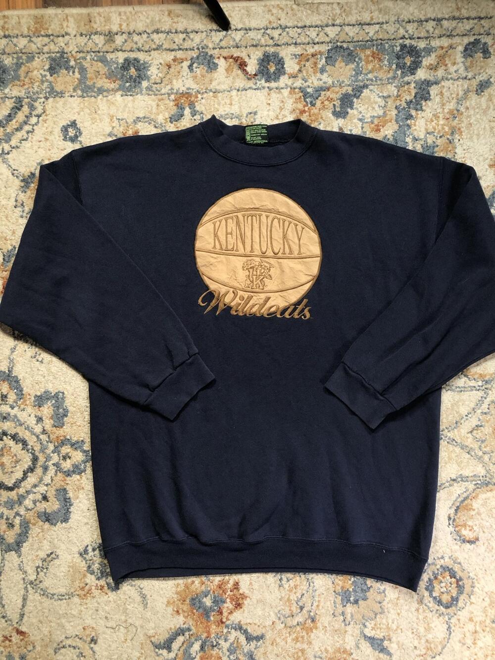Vintage Kentucky Wildcats Sweatshirt Mens 2XL Blue NCAA Basketball TSi USA